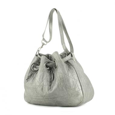 Bolso de mano en cuero cannage gris