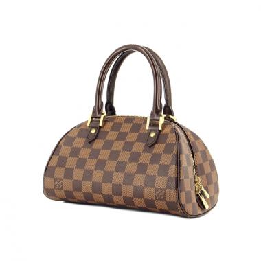 Louis Vuitton en toile damier ébène et cuir marron