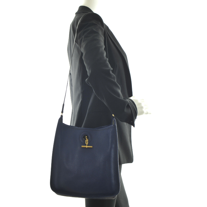 Hermès Vespa en cuir bleu - Detail D1