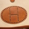 Evelyne large model handbag in beige canvas and brown leather - Detail D4 thumbnail