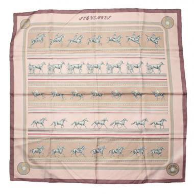 Foulard Hermes Carre Hermes en twill de soie vert rouge et noir