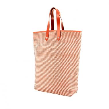 Hermes shopping bag in bicolor braided leather