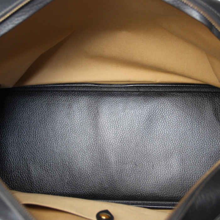 Hermès travel bag in black leather - Detail D2