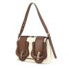 Fendi B. Bag in beige canvas and brown leather - 00pp thumbnail