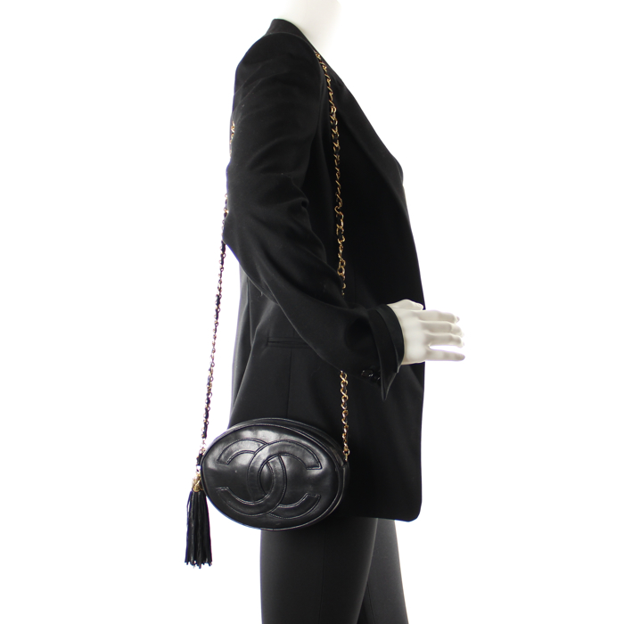 Chanel Vintage en cuir noir - Detail D1