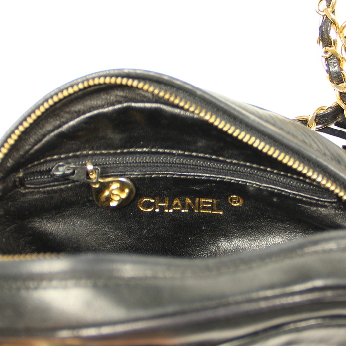 Chanel Vintage en cuir noir - Detail D3