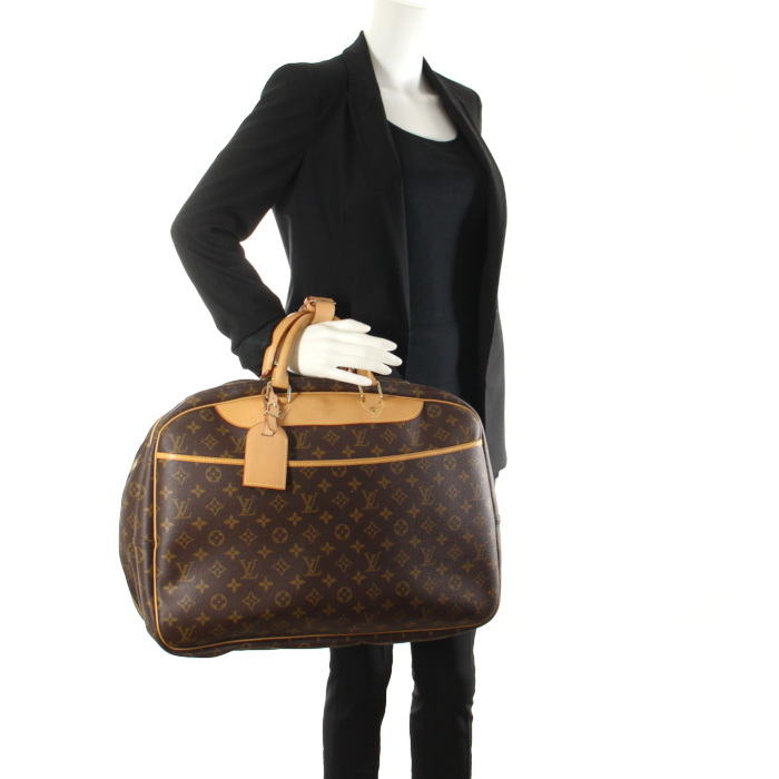 Louis Vuitton Alize 50 cm en toile monogram et cuir naturel - Detail D1