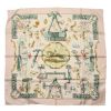 Hermes Carre Hermes scarf in varnished pink, beige and grey twill silk - 00pp thumbnail