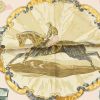 Foulard Carre Hermes in twill di seta rosa pallido beige e grigia - Detail D3 thumbnail