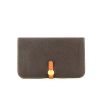 Hermès wallet Dogon in brown and orange leather - 360 thumbnail