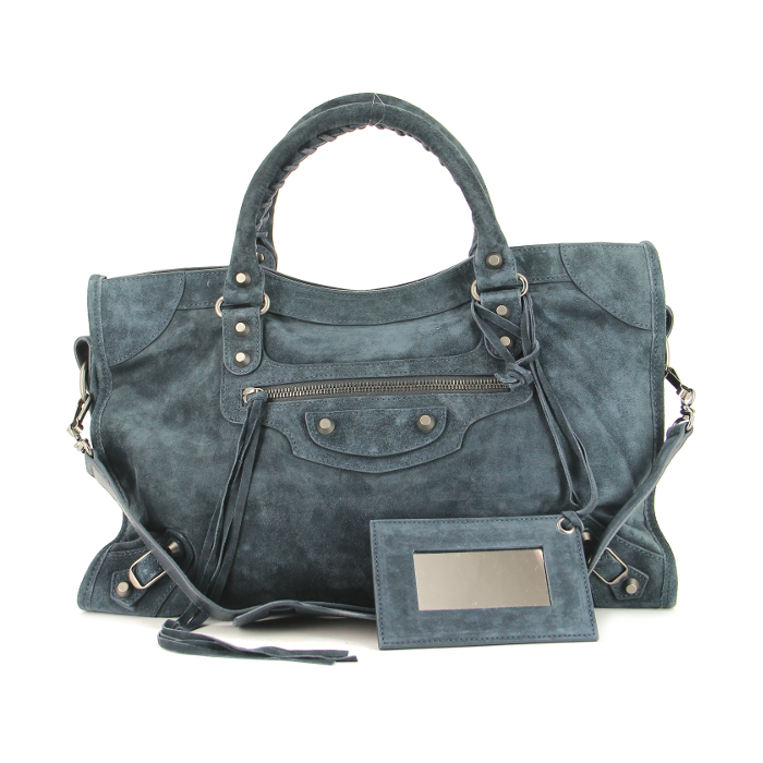Balenciaga Classic City en cuero azul - Detail D1