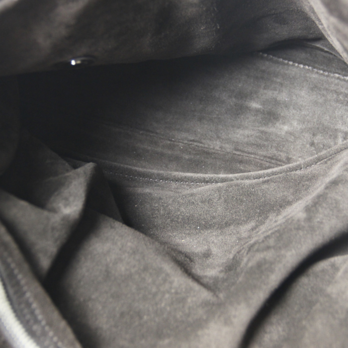 Sac Muse Two grand modèle en daim beige et cuir marron - Detail D2