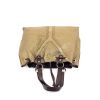 Yves Saint Laurent reversible shopping bag in gilt and brown leather - 360 Front thumbnail