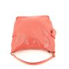 Shopping bag in pelle verniciata corallo - 360 Front thumbnail