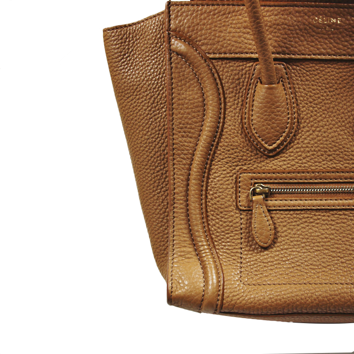 Celine Luggage en cuero granulado beige - Detail D5