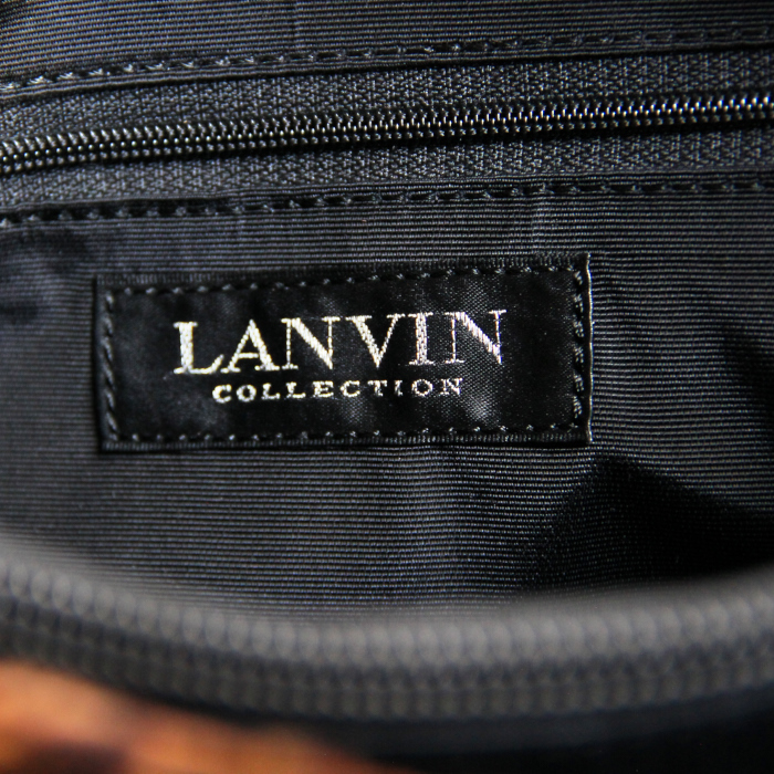 Lanvin Bag in brown furr and leather and printed canvas - Detail D4