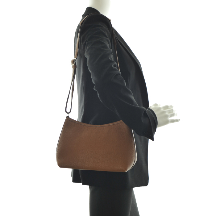 Bolso para llevar al hombro Berlingot en cuero marrón - Detail D1