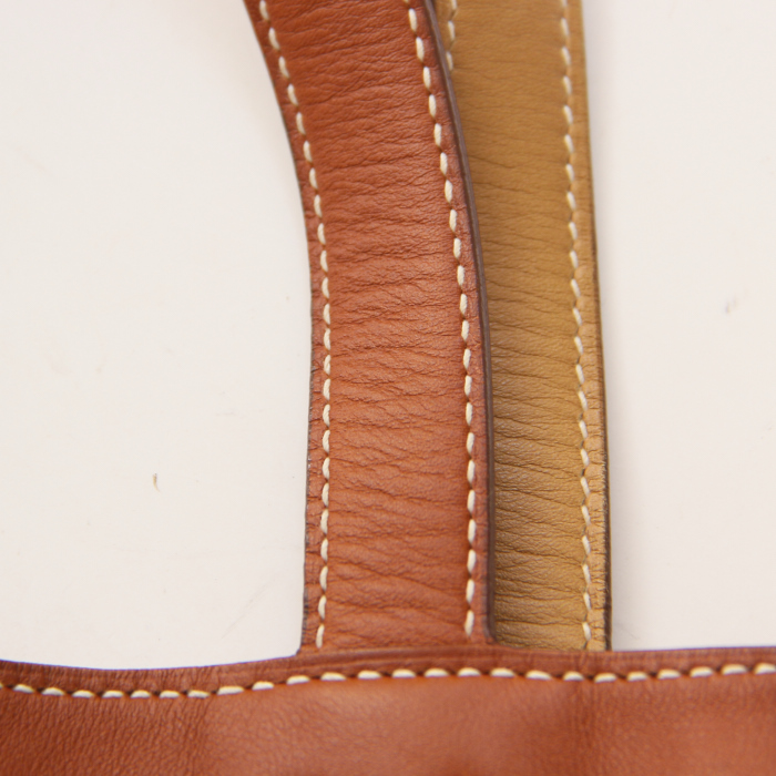 Bolso Cabás Double Sens modelo pequeño en cuero marrón - Detail D4