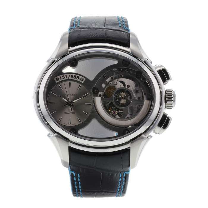 Montre Hamilton Jazz master Pivotante squelette en acier vers 2000 - Detail D1