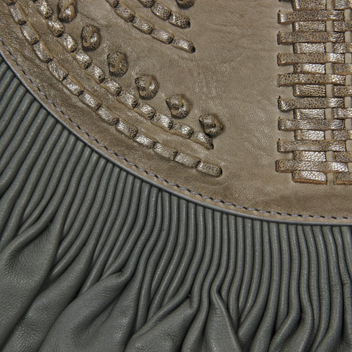 Dior Plissé in grey and beige leather - Detail D5
