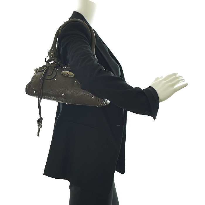 Chloé Paddington small model in grey leather - Detail D1