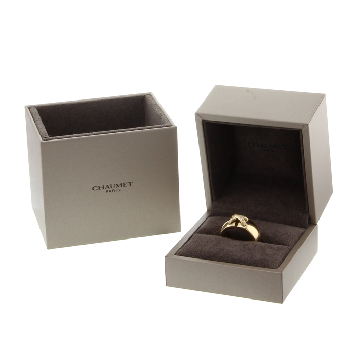 Chaumet yellow gold and diamonds Double Lien ring - Detail D1