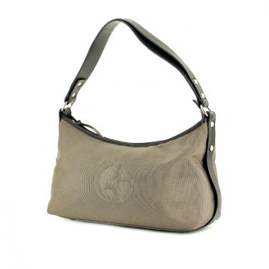 Giorgio Armani in grey canvas and black leather