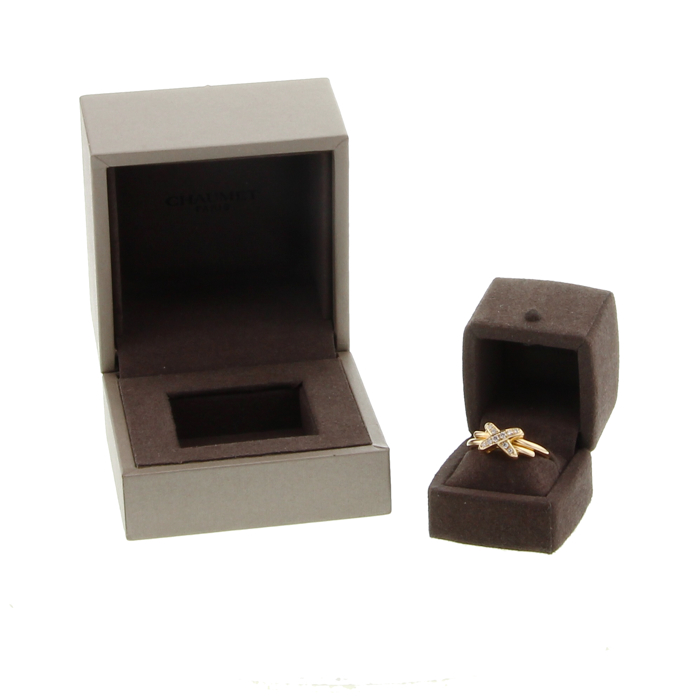 Chaumet bague Premier Lien en or rose et diamants - Detail D1