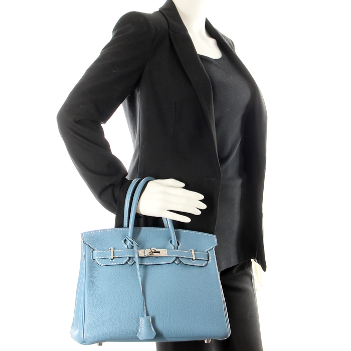 Hermès Birkin 30 cm in "Blue Jean" leather - Detail D1