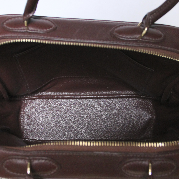 Borsa Hermès Omnibus in pelle marrone - Detail D2