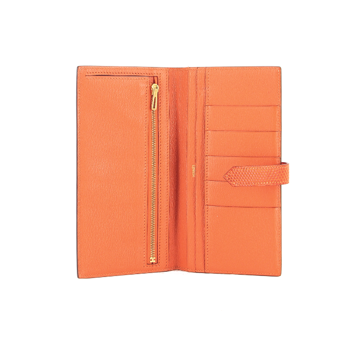 Portefeuille Béarn en lézard orange - Detail D1