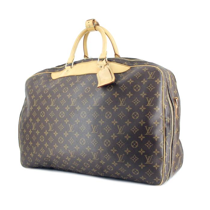 Borsa da viaggio Louis Vuitton Alize in tela monogram e pelle naturale - 00pp