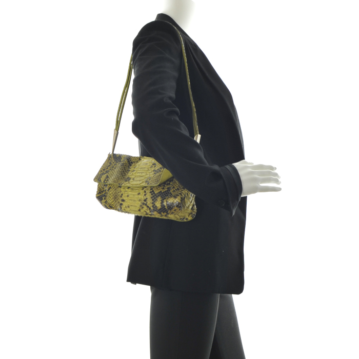 Handbag in anise green python - Detail D1