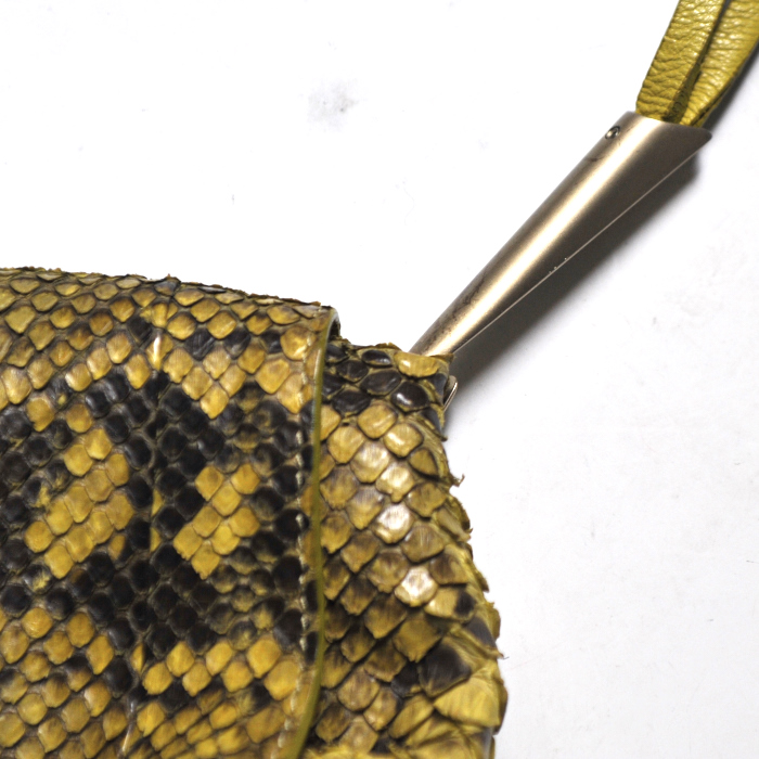 Sac à main en python vert-anis - Detail D5