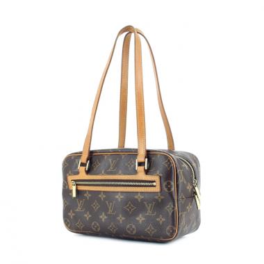 Bolso para llevar al hombro Cité modelo mediano en lona Monogram revestida y cuero natural