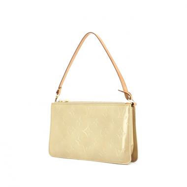 Pochette Lexington in pelle verniciata monogram beige