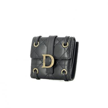 Christian Dior wallet in black quilted leather