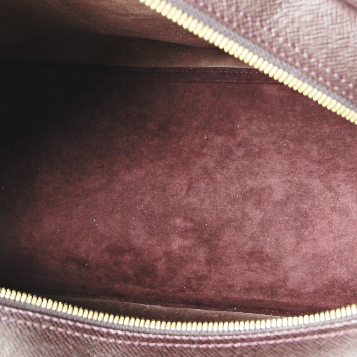 Bolsa de viaje Kendall en cuero taiga color burdeos - Detail D3