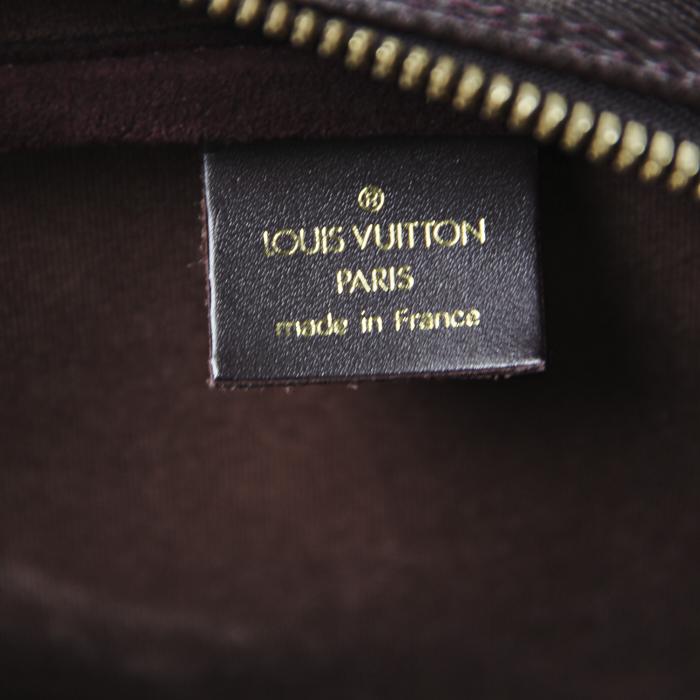 Louis Vutton Kendall travel bag in burgundy leather - Detail D4