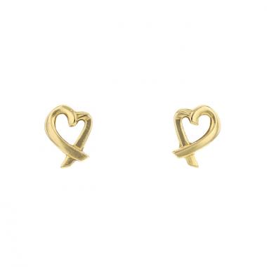 Tiffany and Co paire de clous d'oreilles Loving Heart en or jaune 