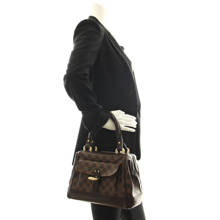 Louis Vuitton in tartan canvas and brown leather - Detail D1