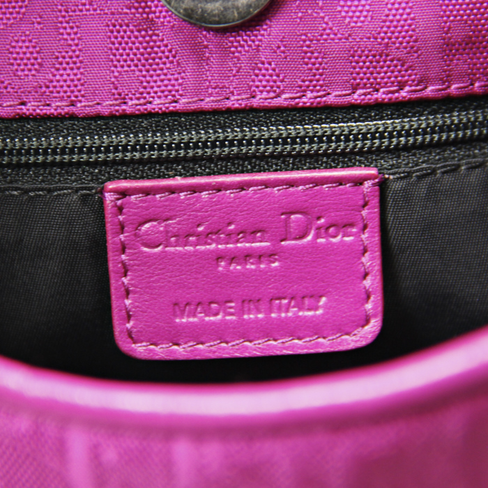 Bolso en lona Monogram y cuero fucsia - Detail D3