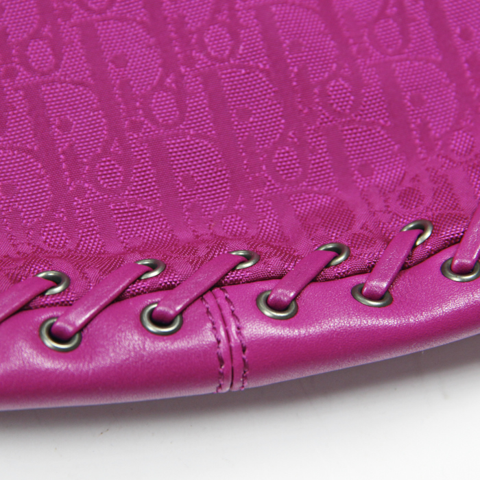 Bag in monogram canvas and fuchsia leather - Detail D5