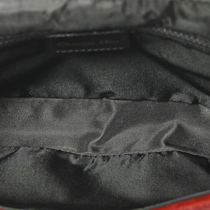 Borsa a spalla Dior Malice in puledro bordeaux e pelle marrone scuro - Detail D2