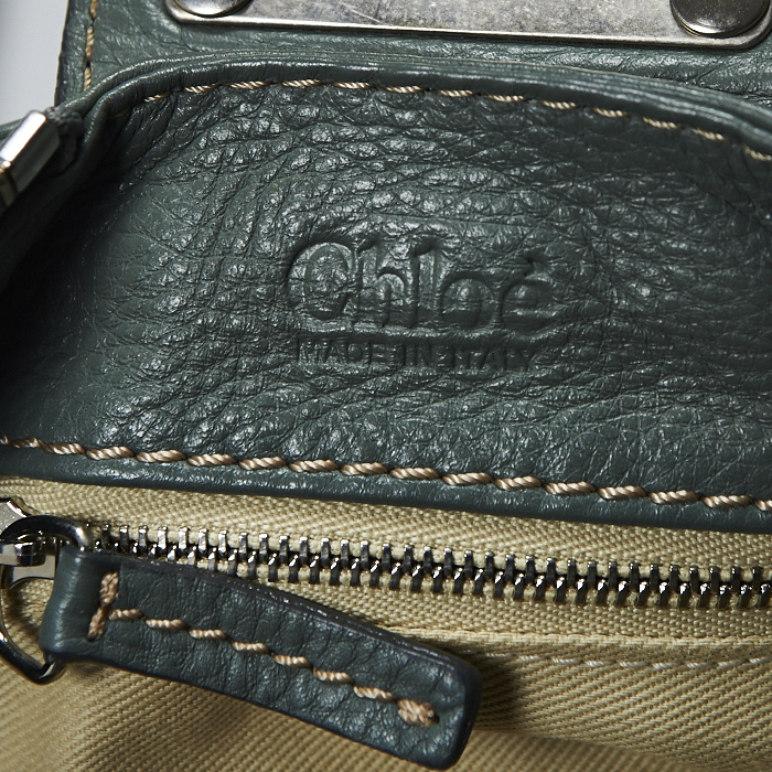 Bolso de mano Chloé Paddington en cuero gris oscuro - Detail D3