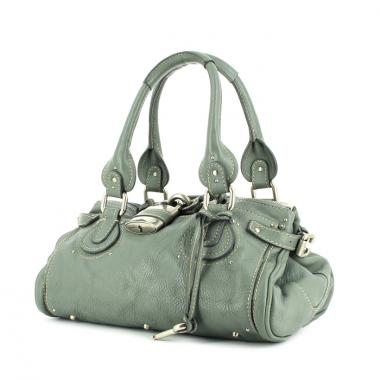 Bolso de mano Chloé Paddington en cuero gris oscuro