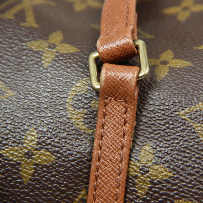 Papillon handbag in monogram canvas and brown leather - Detail D3