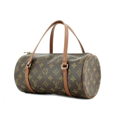 Borsa Papillon in tela monogram e pelle marrone