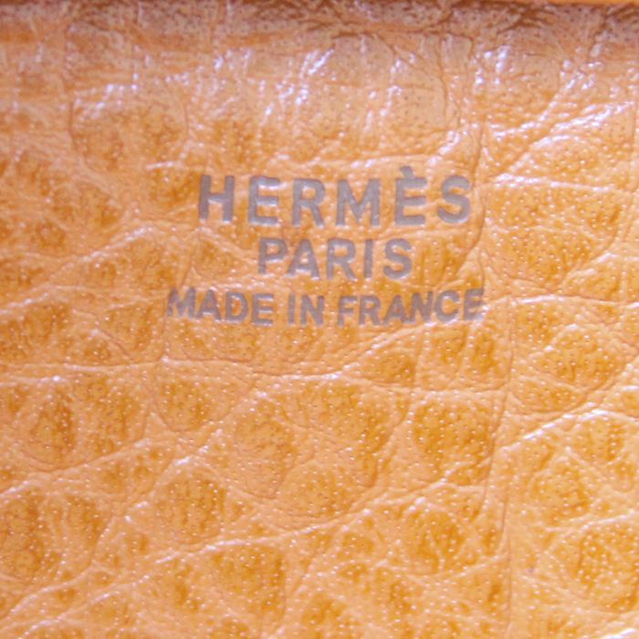 Sac de voyage Hermes en cuir Fjord marron - Detail D3