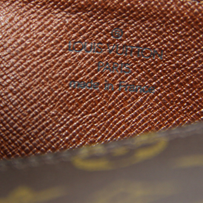 Borsa Louis Vuitton Papillon in tela monogram e pelle marrone - Detail D3